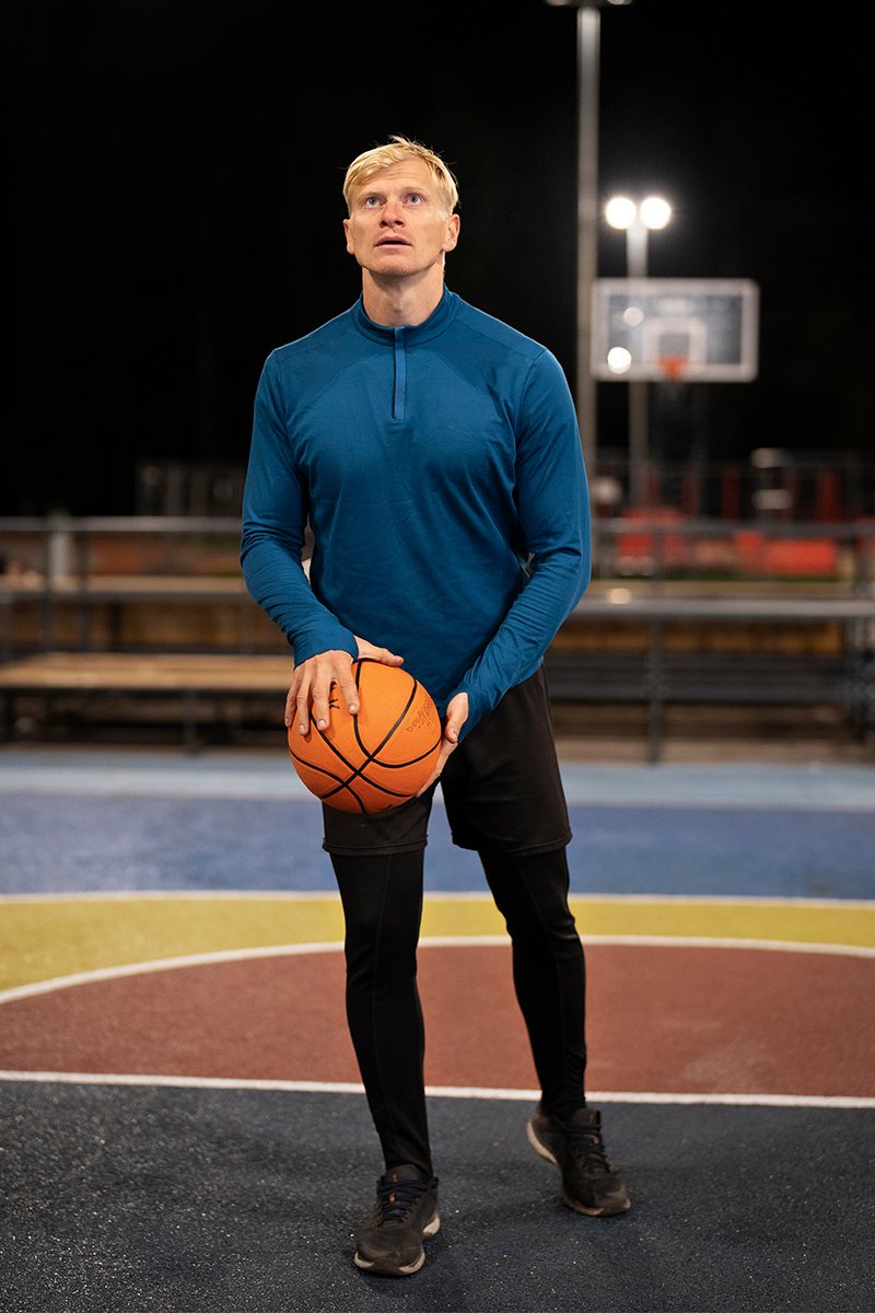 Athletic model in SportCorp gear